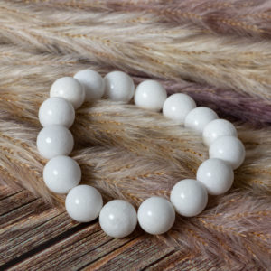 bracelet jade blanc 10mm