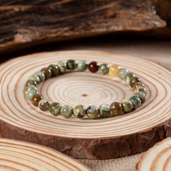 bracelet jaspe rhyolite 6mm