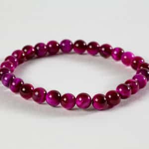Bracelet Œil de Tigre Rose 6mm