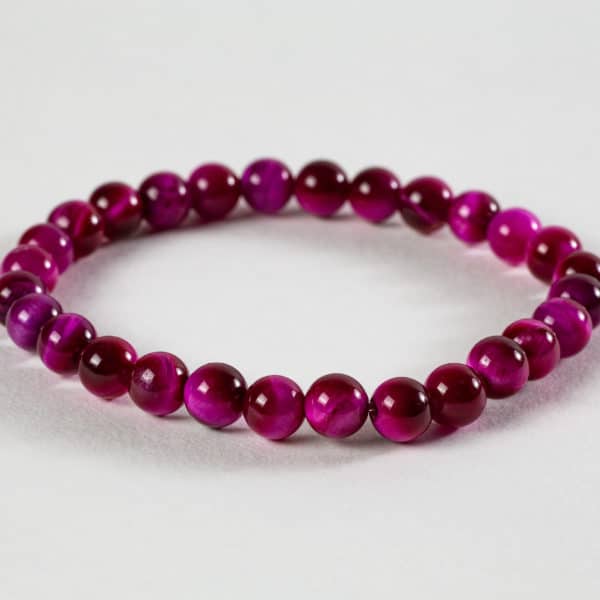 Bracelet Œil de Tigre Rose 6mm