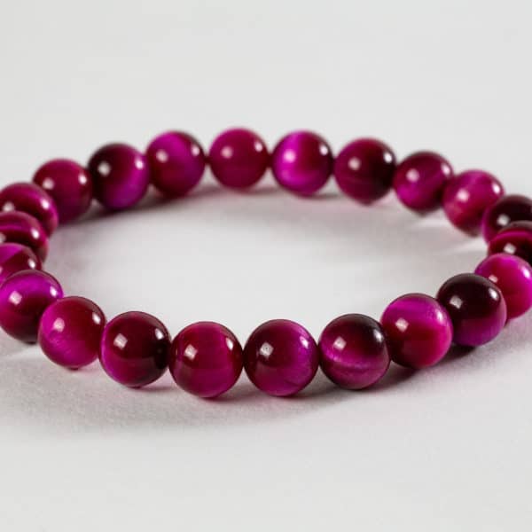 Bracelet Œil de Tigre Rose 8mm