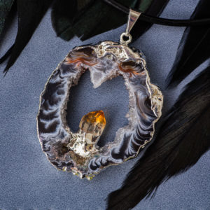 Pendentif Agate & Citrine