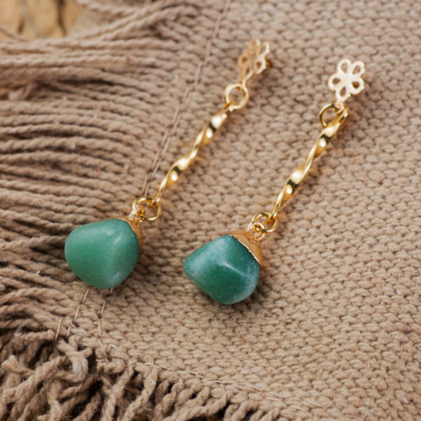 Aventurine Boucles d'Oreilles longues