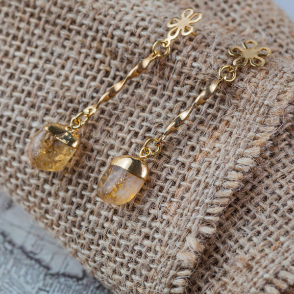 citrine boucles d'oreilles longues