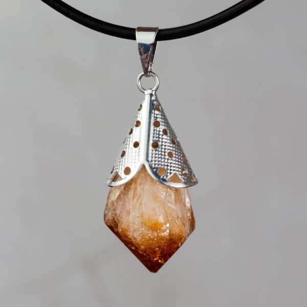 citrine pointe pendentif