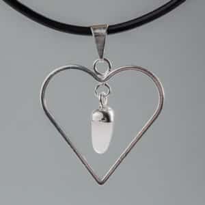 Pendentif Cœur quartz rose