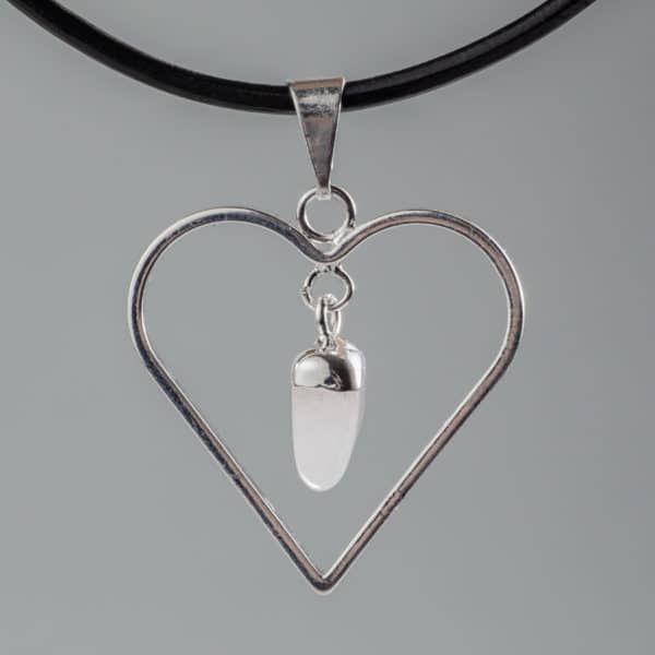 Pendentif Cœur quartz rose