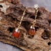 cornaline boucles d'oreilles longues