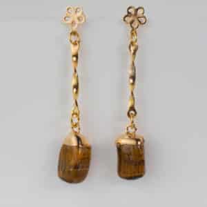 Œil de Tigre Boucles d'oreilles longues