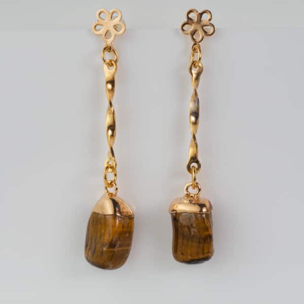 Œil de Tigre Boucles d'oreilles longues