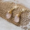 quartz rose boucles d'oreilles