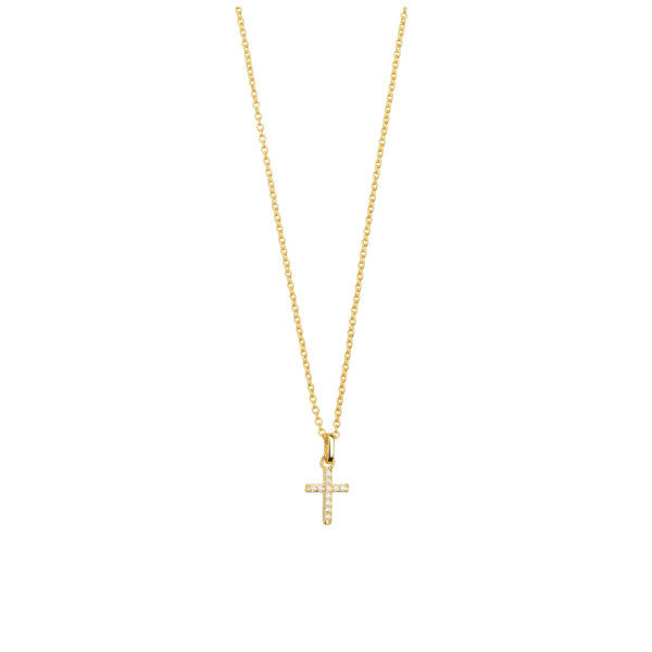 croix zircons dorée