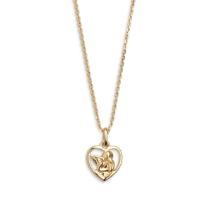 médaille ange et cœur doré