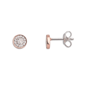 boucles d'oreilles argent doré rose et zircons