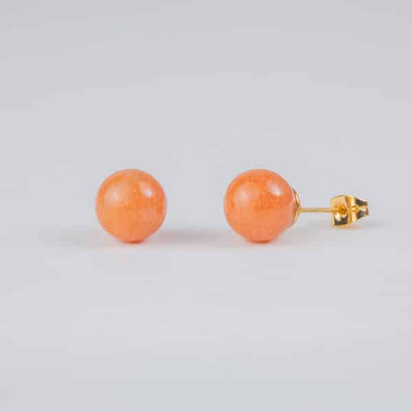 aventurine rouge boucles d'oreilles 10mm