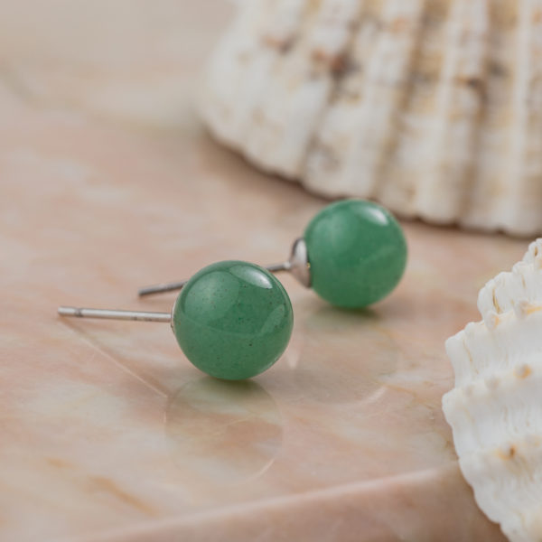 aventurine boucles d'oreilles 8mm