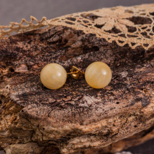 calcite jaune boucles d'oreilles 10mm