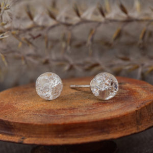 cristal de roche boucles d'oreilles 6mm