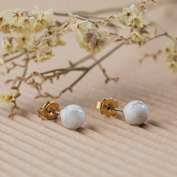 howlite boucles d'oreilles 6mm