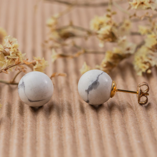 howlite boucles d'oreilles 10mm