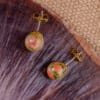 unakite boucles d'oreilles 8mm