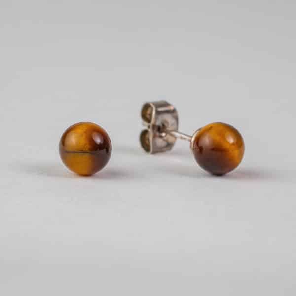 Œil de Tigre boucles d'oreilles 6mm