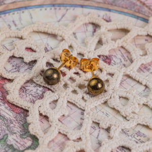 pyrite boucles d'oreilles 6mm