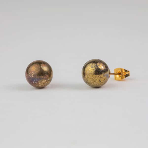 pyrite boucles d'oreilles 10mm