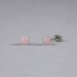 quartz rose boucles d'oreilles 6mm