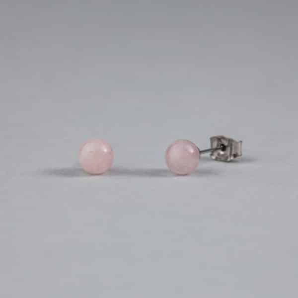 quartz rose boucles d'oreilles 6mm