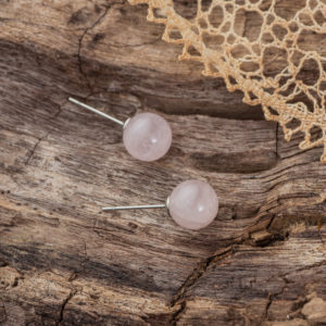 quartz rose boucles d'oreilles 8mm
