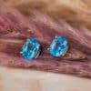 topaze bleue boucles d'oreilles