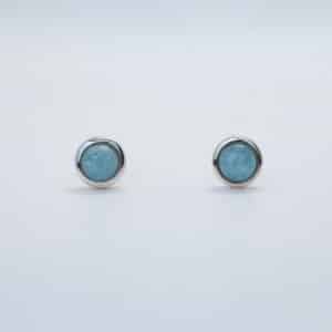 aigue-marine boucles d'oreilles 8mm