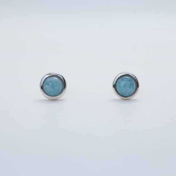 aigue-marine boucles d'oreilles 8mm
