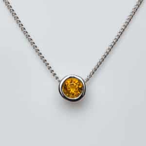 citrine pendentif solitaire 5mm