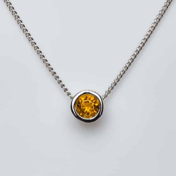 citrine pendentif solitaire 5mm