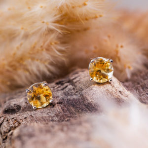 citrine boucles d'oreilles 7mm