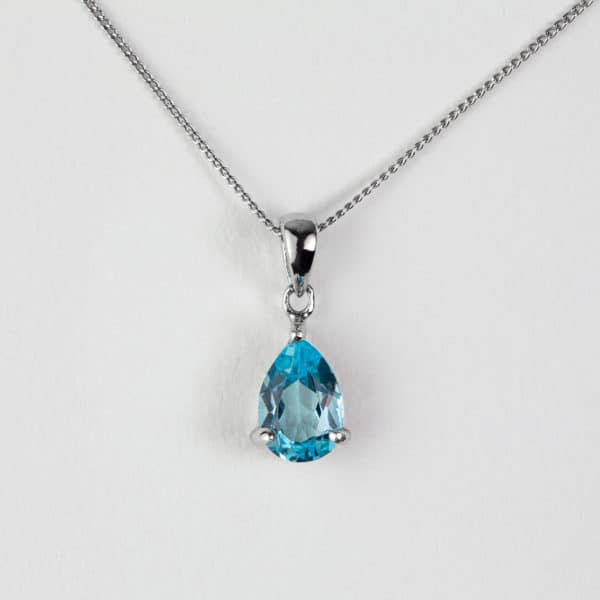 Topaze bleue pendentif poire