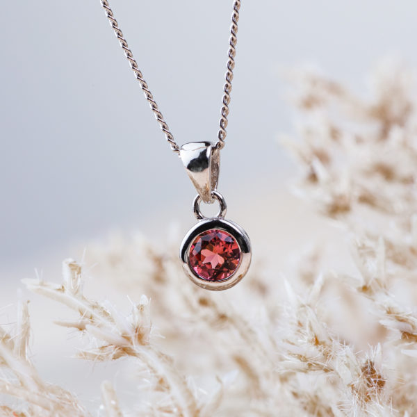 tourmaline rose pendentif