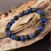 bracelet homme lapis-lazuli & pierre de lave