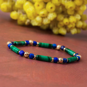 Bracelet malachite & lapis-lazuli édition limitée
