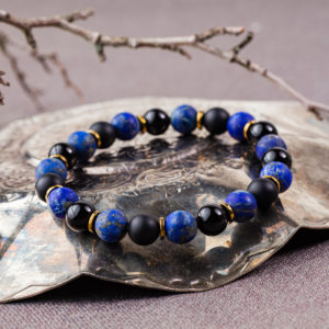 bracelet homme lapis-lazuli et onyx