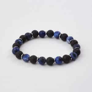 bracelet homme sodalite et pierre de lave