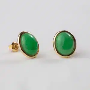Boucles d'oreilles en jade et or IVY
