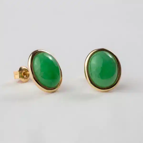 Boucles d'oreilles en jade et or IVY