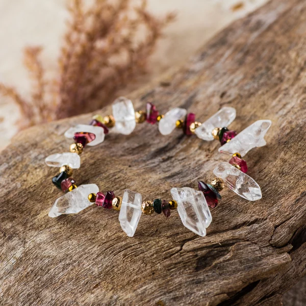 bracelet en cristal et tourmalines