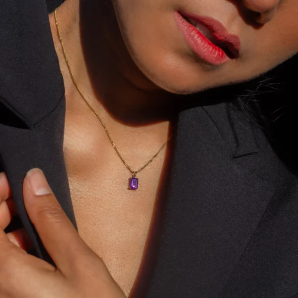 Pendentif en améthyste et or Chloé