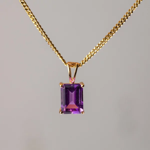 Pendentif e améthyste et or Chloé