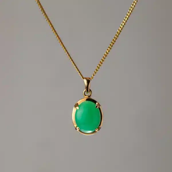 Pendentif en or et chrysoprase