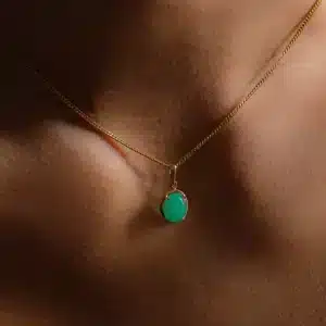 Pendentif en or et chrysoprase